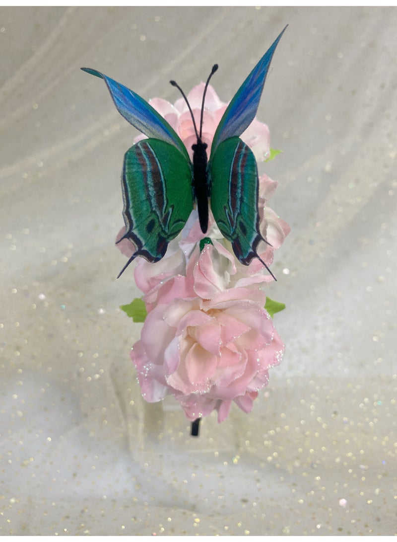 NAME Electric Flutter Butterfly Floral Headband colourful  Wings Rechargeable Hair Accessory - Image 4